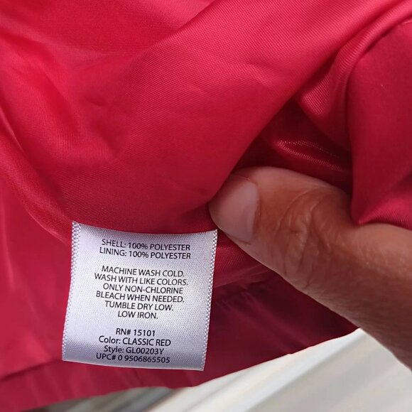 Women's Red & Black George QVC Removable Hood Rain Jacket Lightweight XL 16-18 - Picture 6 of 9